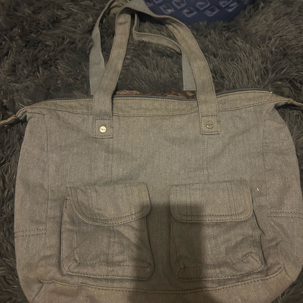 Thirty-One Gray Tote Bag with Utilitarian Design